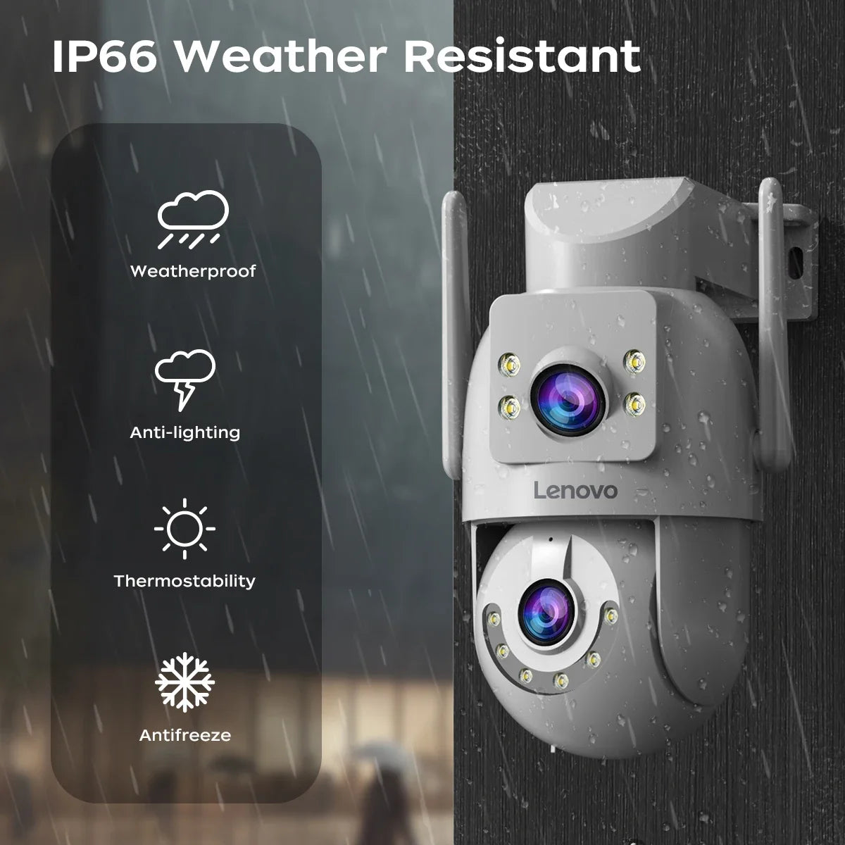 Caméra De Surveillance Extérieure Double Objectif 4K PTZ WiFi