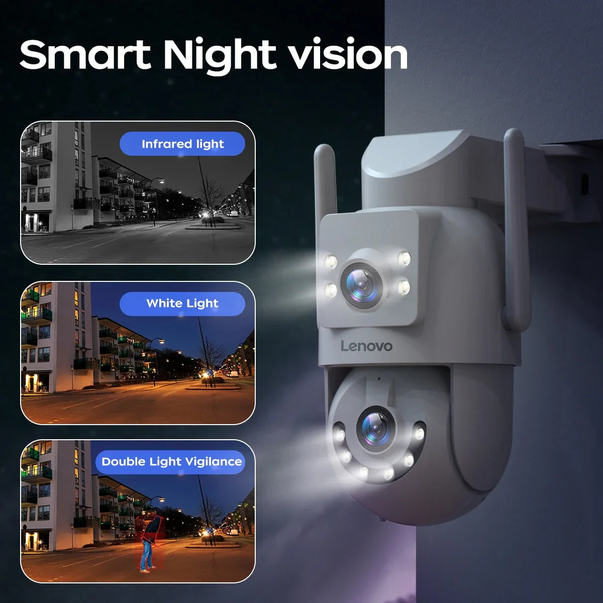 Caméra De Surveillance Extérieure Double Objectif 4K PTZ WiFi