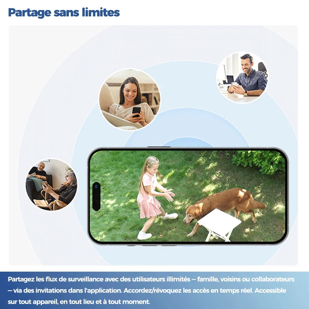 Caméra Solaire Extérieure Wi-Fi 4MP avec Vision Nocturne